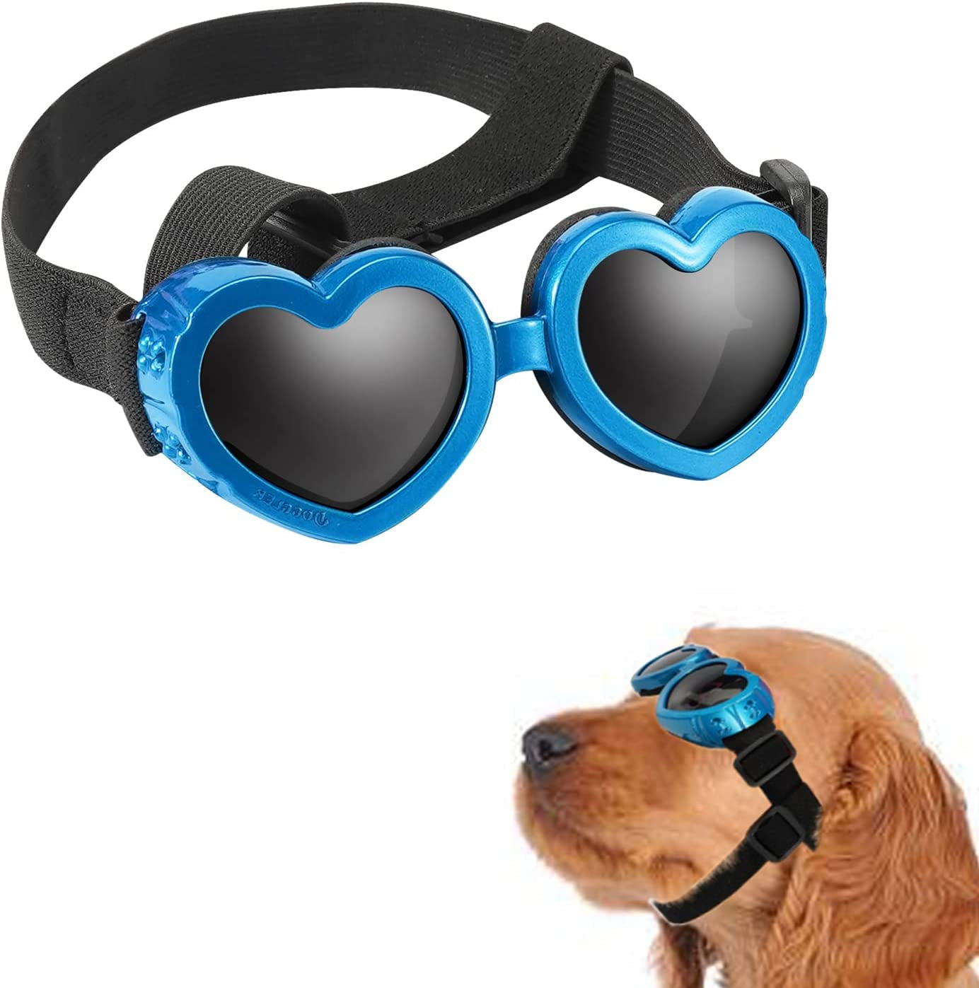 Small Dog Sunglasses, Dog Goggles with Adjustable Band, Waterproof Windproof Snowproof Cool Glasses for Puppy and Cat (Black) Animals & Pet Supplies > Pet Supplies > Dog Supplies > Dog Apparel pordsioc Blue  