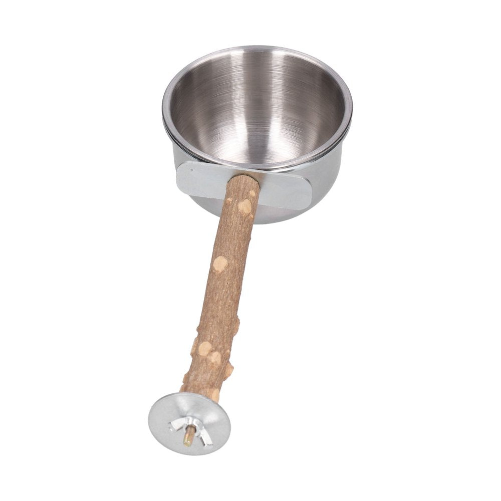 Fdit Bird Feeding Cups Stainless Steel Cups with Clamp and Bird Prech Stands for Small Medium Parrots,Bird Cage Dish Feeder,Food Water Bowls Dish Animals & Pet Supplies > Pet Supplies > Bird Supplies > Bird Cages & Stands Fdit   