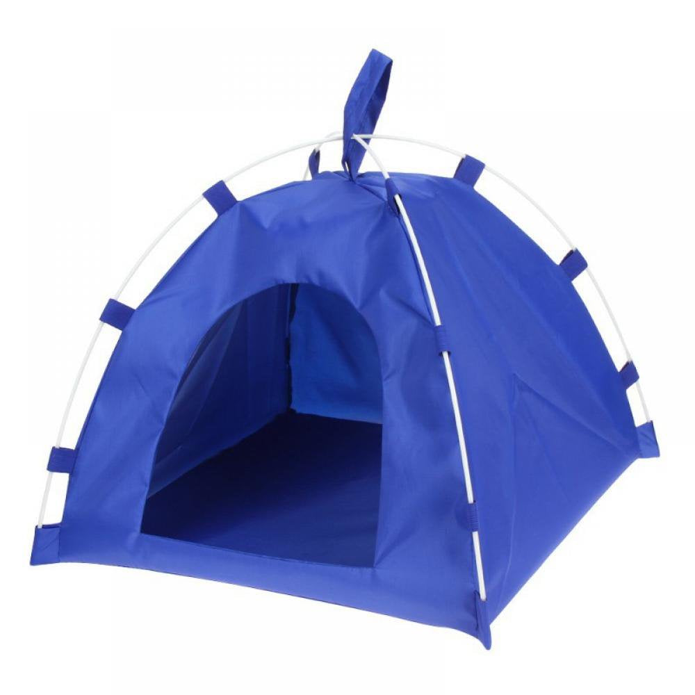 Foldable Pet Tent for Small Dog, Oxford Cloth Fiber Dog Cat Folding Indoor Outdoor House Bed Tents Animals & Pet Supplies > Pet Supplies > Dog Supplies > Dog Houses Orchip Blue  