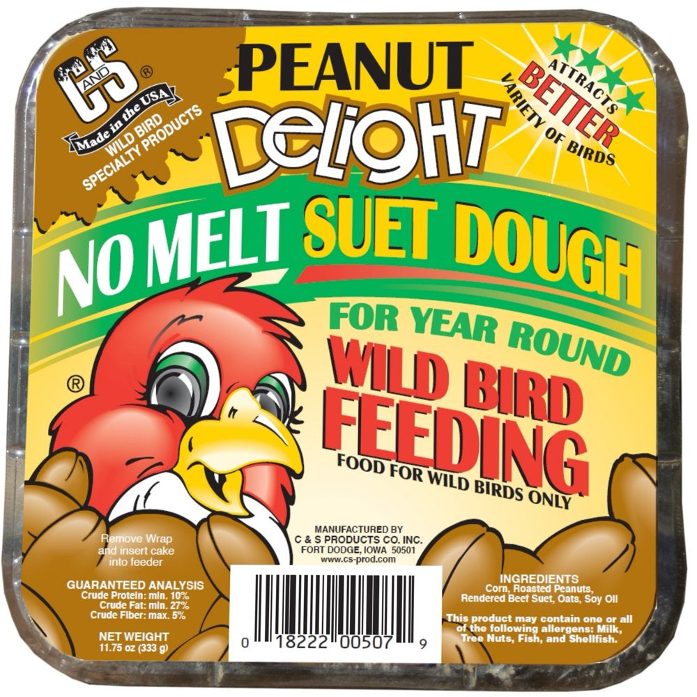 C&S Peanut Delight Suet Dough, 11.75 Oz. Wild Bird Food, 12 Pack Animals & Pet Supplies > Pet Supplies > Bird Supplies > Bird Food C&S Products Company 12  