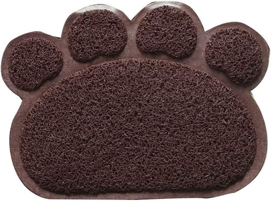 PVC Cat Litter Mat - Waterproof Paw Shaped Mat Feeding Mat Litter Box Mat for Pet Kitten Puppy. Brown. 30*40Cm Animals & Pet Supplies > Pet Supplies > Cat Supplies > Cat Litter Box Mats YSSBL   