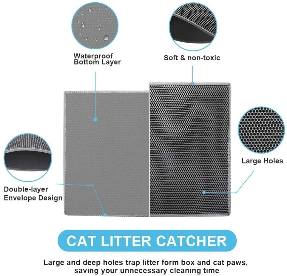 Cat Litter Trapping Mat, Waterproof Kitty Litter Trapper Pad -16"-20"-Newlight66 Animals & Pet Supplies > Pet Supplies > Cat Supplies > Cat Litter Box Mats Newlight66   