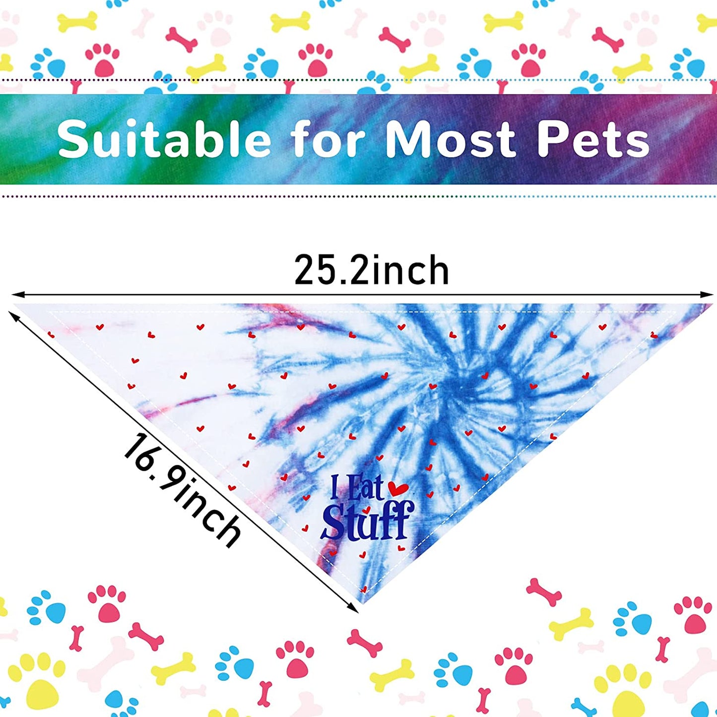 6 Pieces Tie Dye Dog Bandana Rainbow Pet Triangle Scarf Colorful Dog Costume Adjustable Reversible Pet Triangle Bibs Washable Dog Kerchief Puppy Neckerchief for Pet Dog Cat Daily Wear Birthday Party Animals & Pet Supplies > Pet Supplies > Dog Supplies > Dog Apparel Weewooday   