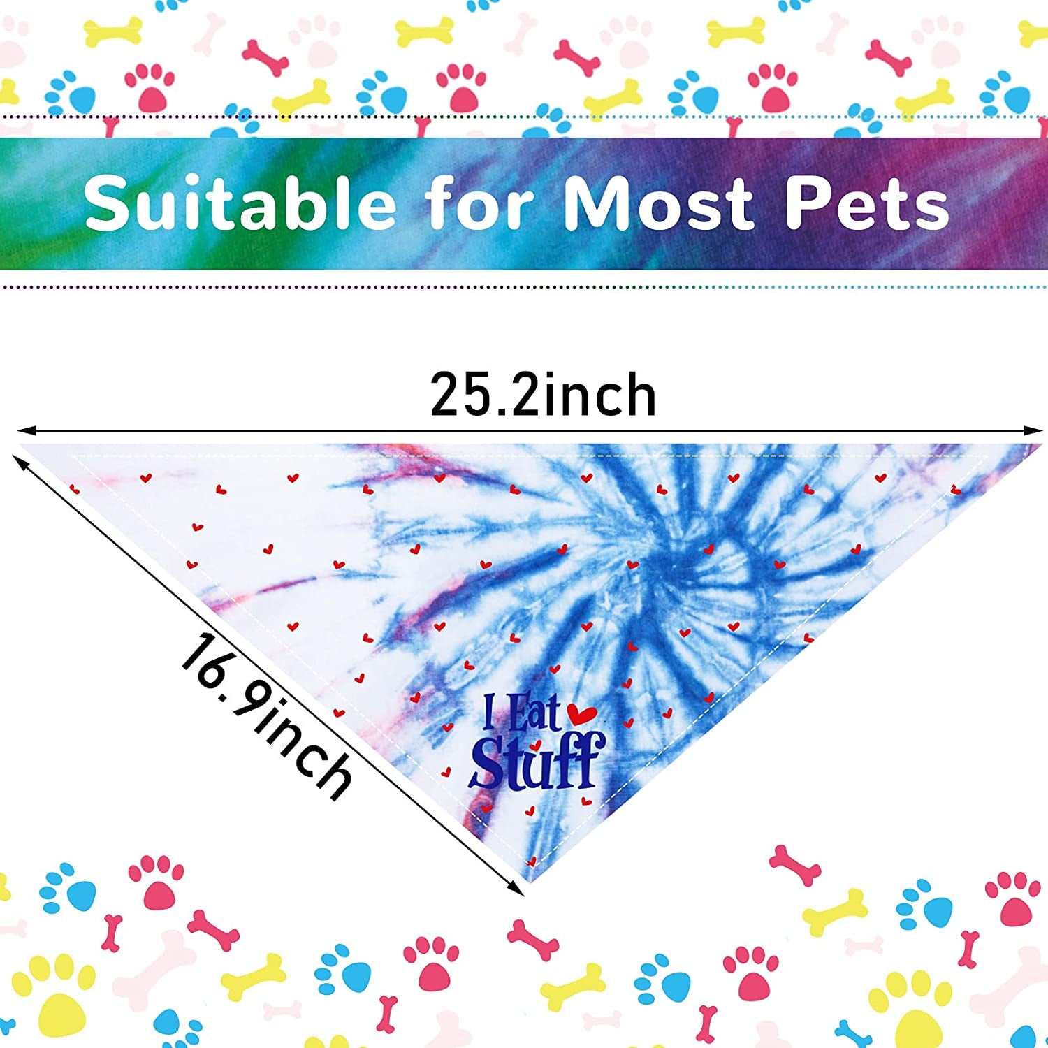 6 Pieces Tie Dye Dog Bandana Rainbow Pet Triangle Scarf Colorful Dog Costume Adjustable Reversible Pet Triangle Bibs Washable Dog Kerchief Puppy Neckerchief for Pet Dog Cat Daily Wear Birthday Party Animals & Pet Supplies > Pet Supplies > Dog Supplies > Dog Apparel Weewooday   