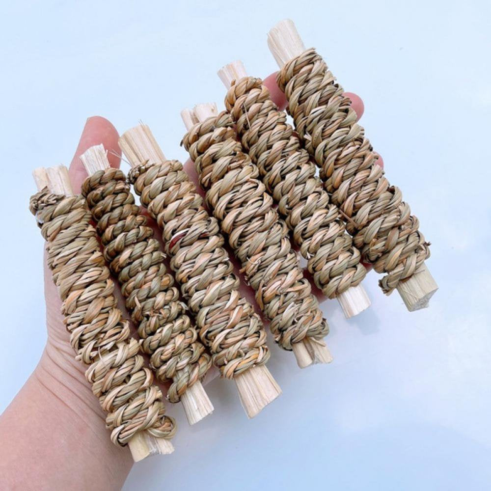 Stibadium 6 Pack Natural Timothy Hay Sticks, Timothy Grass Molar Stick Chew Toys for Rabbits, Chinchillas, Guinea Pigs, Hamsters and Other Small Animals Treats. Animals & Pet Supplies > Pet Supplies > Small Animal Supplies > Small Animal Treats Stibadium   