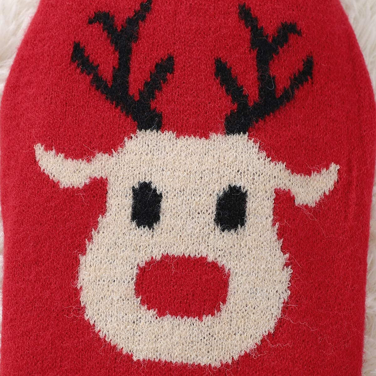 Dog Sweaters Pet Christmas Knitted Sweater Cartoon Reindeer Knitwear Pet Winter Warm Clothes for Dogs Puppy Kitten Cats Red L Animals & Pet Supplies > Pet Supplies > Dog Supplies > Dog Apparel Wallfire   