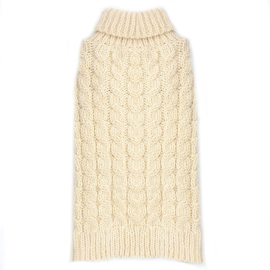 KYEESE Dog Sweaters Beige with Golden Thread Turtleneck Pet Sweater for Cold Weather Animals & Pet Supplies > Pet Supplies > Dog Supplies > Dog Apparel kyeese Beige Large (Pack of 1) 