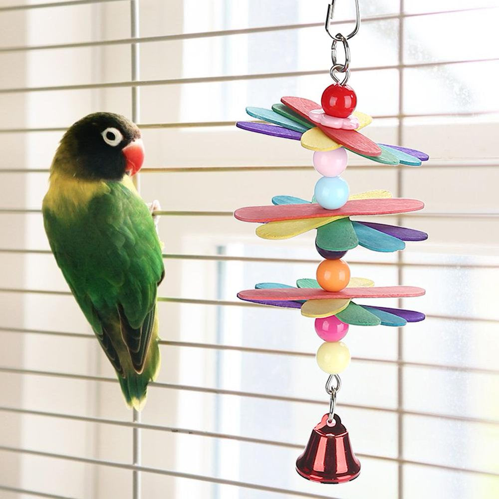 OTVIAP Pet Bird Parrot Colorful Beads Bell Toys Chewing Swing Cage Accessory, Cage Swing Toy, Parakeet Toy Animals & Pet Supplies > Pet Supplies > Bird Supplies > Bird Cage Accessories FAGINEY   