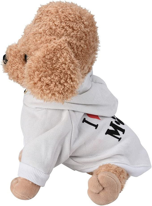 Dog Clothes Winter Large Cotton Small T-Shirt Puppy Dog Fashion Costume Blend Pet Clothes Puppy Clothes Boy Pack Animals & Pet Supplies > Pet Supplies > Dog Supplies > Dog Apparel HonpraD White X-Small 