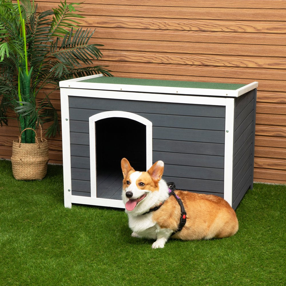 Coziwow Dog House Outdoor Flip-Top Wooden with Asphalt Roof, Gray Animals & Pet Supplies > Pet Supplies > Dog Supplies > Dog Houses Coziwow   