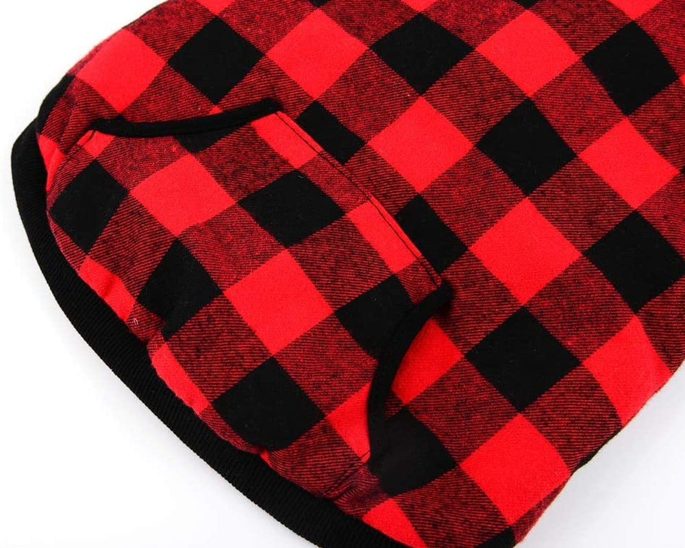 Rantow Windproof Pet Dog Jacket Winter Coat Detachable Hat Cold Weather Dog Vest Red Plaid/Blue Plaid Puppy Hoodie Sweater Clothing Outfits (L, Red Plaid) Animals & Pet Supplies > Pet Supplies > Dog Supplies > Dog Apparel Rantow   