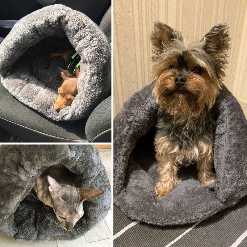 Pet Cat Dog Nest Bed Puppy Soft Warm Cave House Winter Sleeping Bag Mat Pad Animals & Pet Supplies > Pet Supplies > Cat Supplies > Cat Beds Willstar   