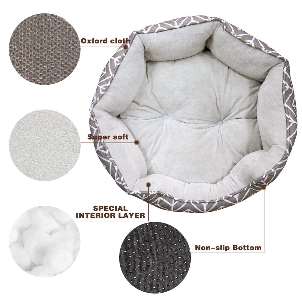 23.6" Small Dog Bed, Cat Beds for Indoor Cats, Pet Bed for Puppy and Kitty, Two-Layer Non-Slip Bottom and Soft Velvet & Waterproof Oxford Two-Sided Dog Beds Animals & Pet Supplies > Pet Supplies > Cat Supplies > Cat Beds Howarmer Cat bed   