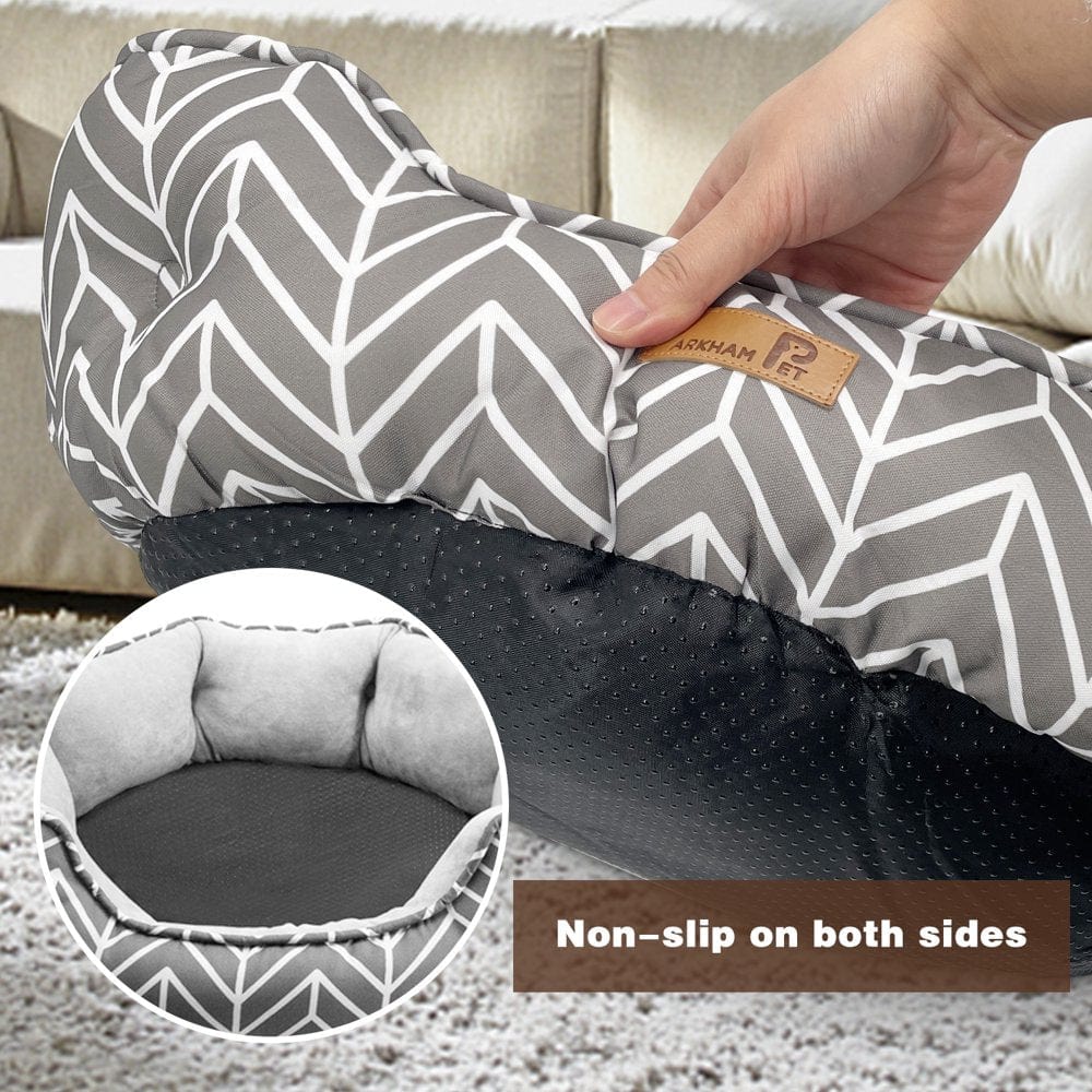 23.6" Small Dog Bed, Cat Beds for Indoor Cats, Pet Bed for Puppy and Kitty, Two-Layer Non-Slip Bottom and Soft Velvet & Waterproof Oxford Two-Sided Dog Beds Animals & Pet Supplies > Pet Supplies > Cat Supplies > Cat Beds Howarmer Cat bed   