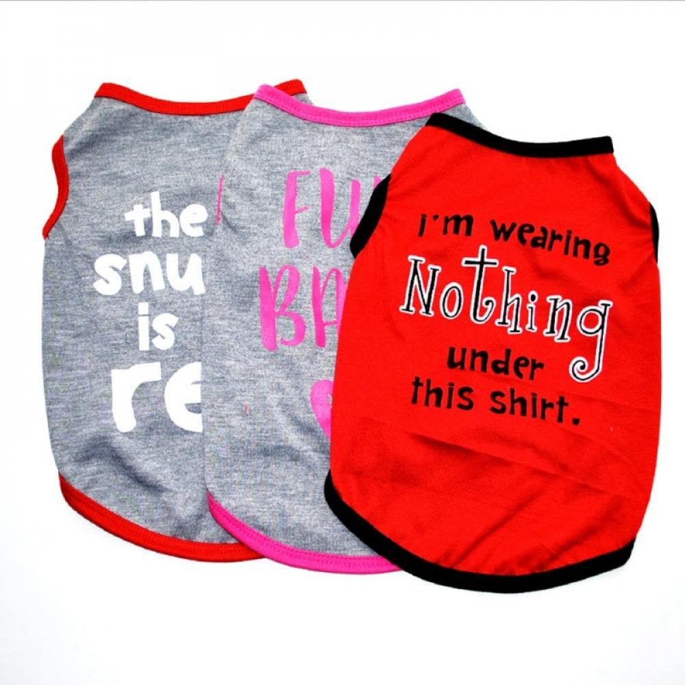 Monfince Puppy Clothes for Small Dog Boy Fashion Letter Summer Shirt for Chihuahua Yorkies Male Pet Outfits Cat Clothing Black Vest Funny Apparel, Purple, S Animals & Pet Supplies > Pet Supplies > Cat Supplies > Cat Apparel Monfince   