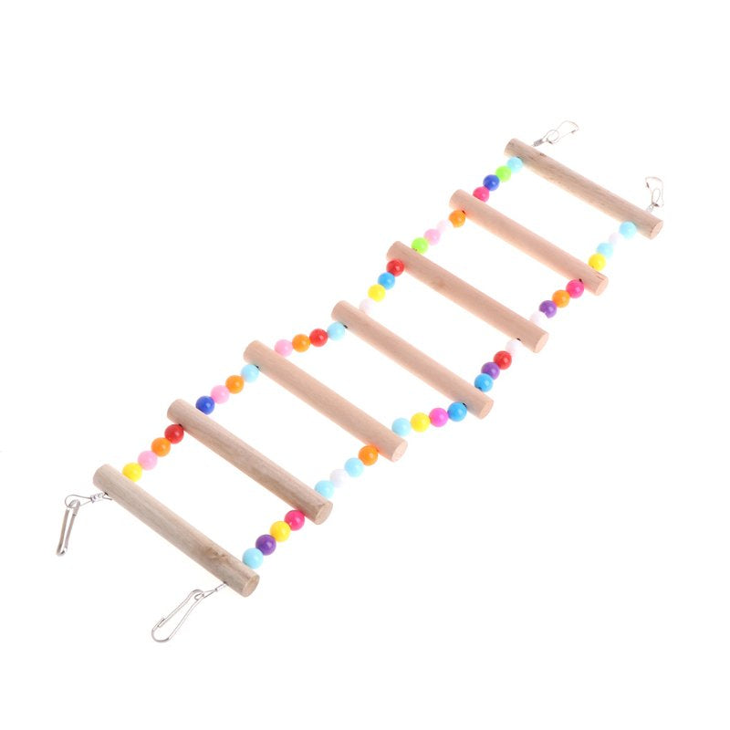 Pet Ladder Bird Toys for Parrots Crawling Bridge Wooden Cage Perch Swing Toy Animals & Pet Supplies > Pet Supplies > Bird Supplies > Bird Ladders & Perches BYDEZCON 7steps  