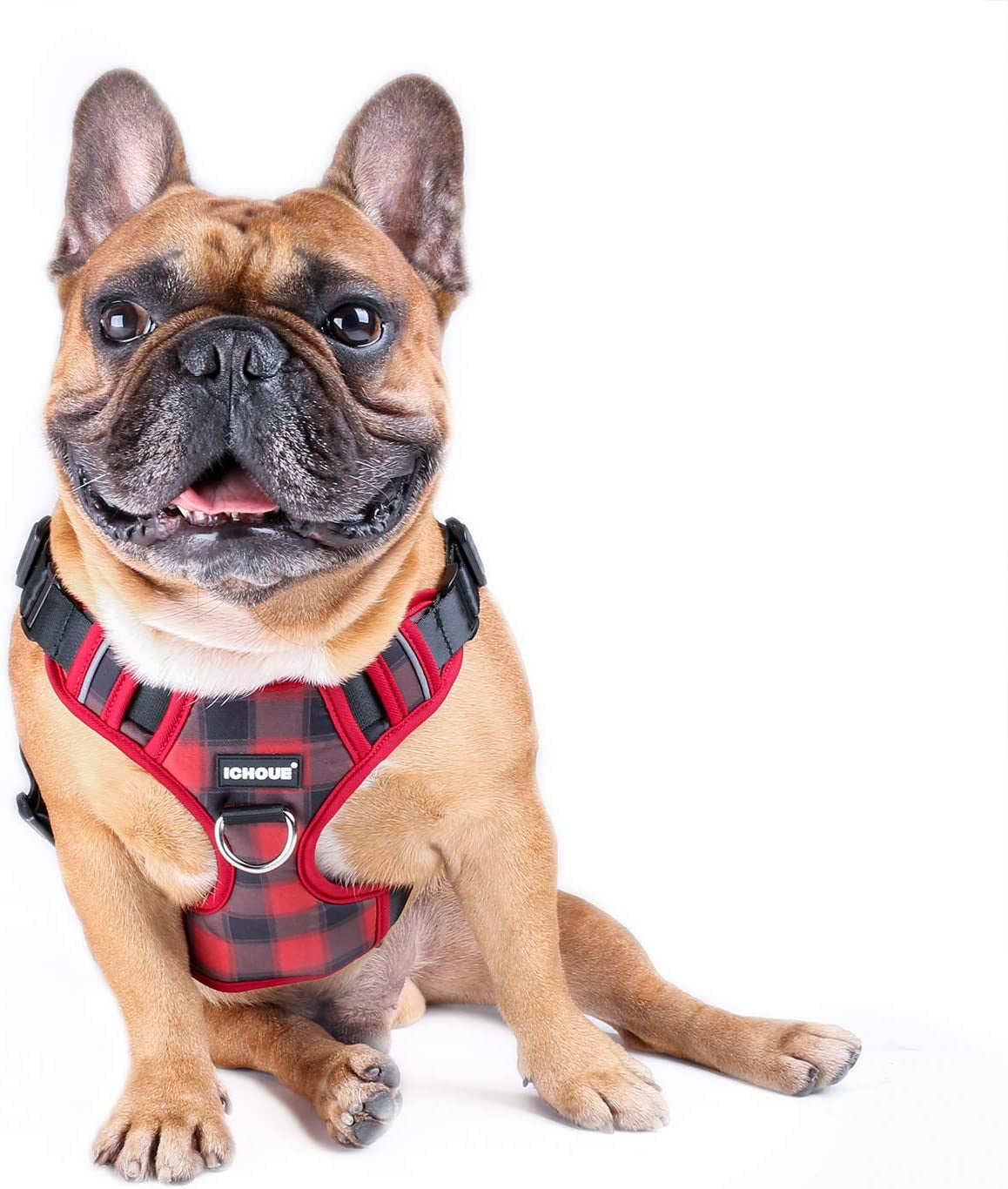 Ichoue Dog Vest Harness Soft Padded No Pull Adjustable Reflective for Small Medium Dogs - Red Grid M Animals & Pet Supplies > Pet Supplies > Dog Supplies > Dog Apparel iChoue Red Grid Medium (Neck:16.5"-24" Chest:19.5"-27.5" ) 