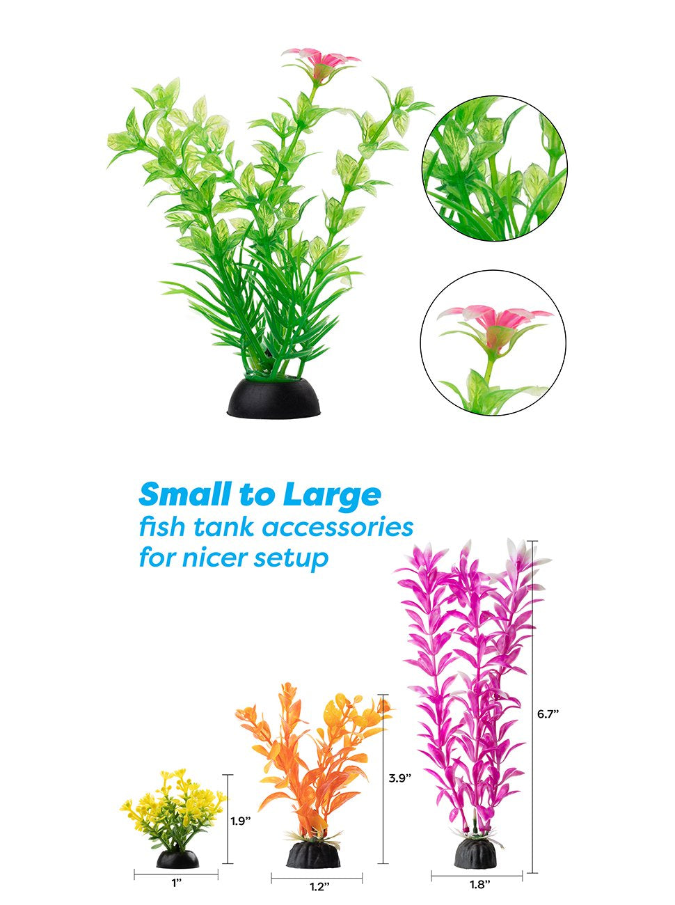 Aropaw Aquarium Decorations 20 Pack Lifelike Plastic Decor Fish Tank Plants Animals & Pet Supplies > Pet Supplies > Fish Supplies > Aquarium Decor Arosa Trading   
