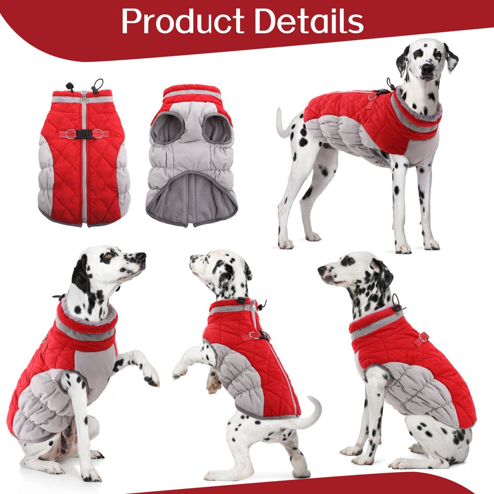 IDOMIK Padded Vest Dog Jacket - Reflective Dog Winter Coat Windproof Warm Winter Dog Jacket Comfortable Pet Apparel for Cold Weather - Dog Snowproof Vest for Small Medium and Large Dogs