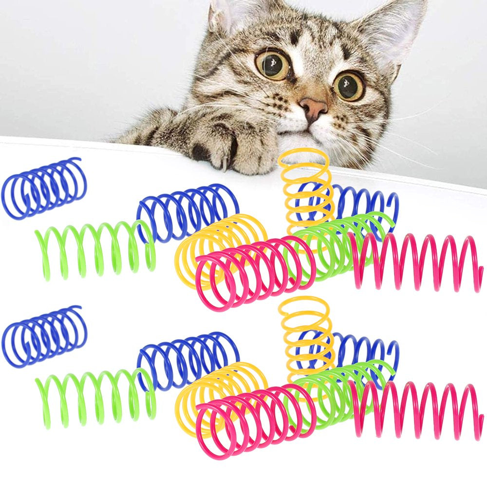 GOTYDI 16Pcs Cat Spring Toys Colorful Durable Cat Coil Spiral Spring Cat Toy Interactive Cat Toy BPA Free Plastic for Swatting, Biting, Hunting, and Active Healthy Play Animals & Pet Supplies > Pet Supplies > Cat Supplies > Cat Toys GOTYDI   