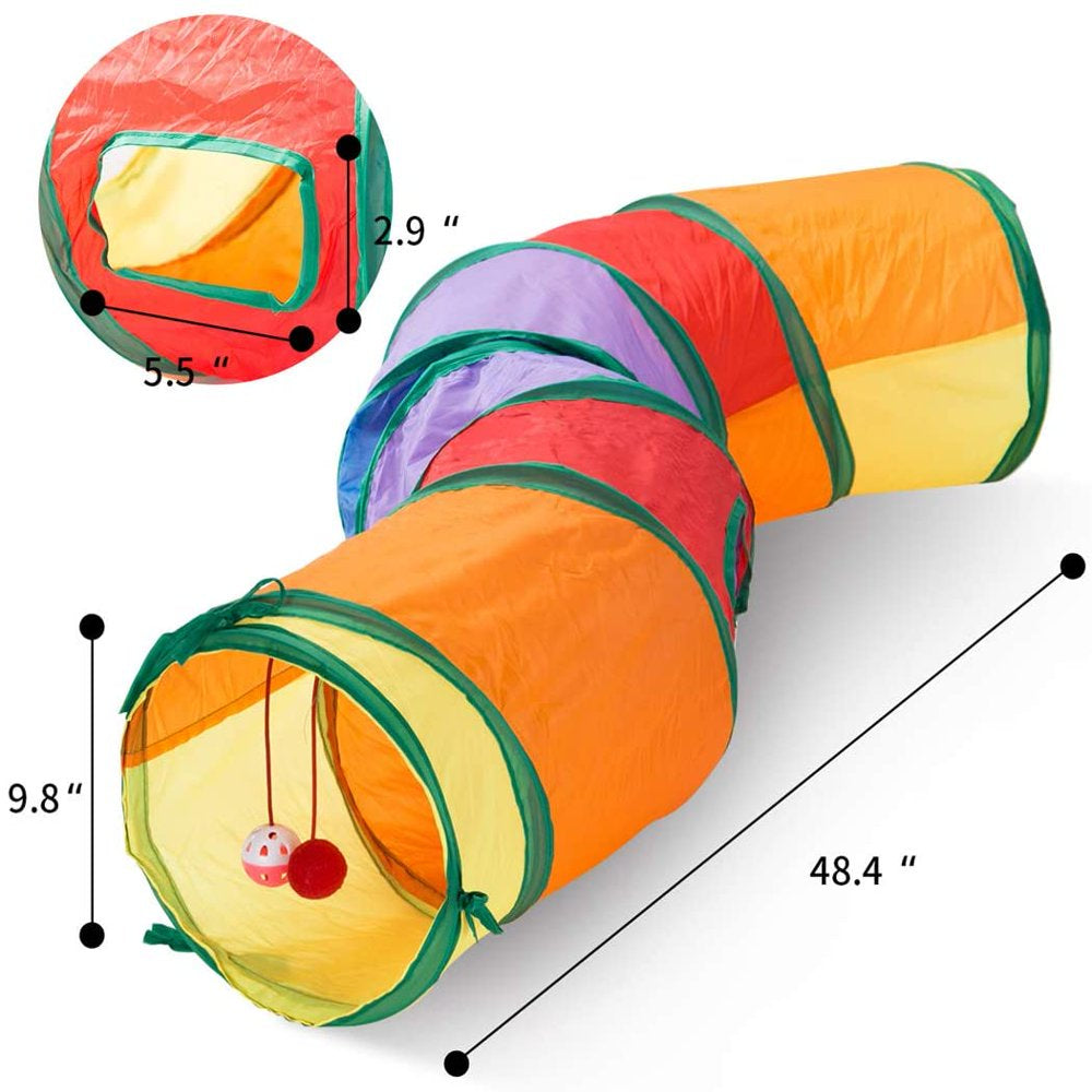 Carkira Cat Toy with Ball, Interactive Peek-A-Boo Colorful S Tunnel for Indoor Cats Animals & Pet Supplies > Pet Supplies > Cat Supplies > Cat Toys Carkira   