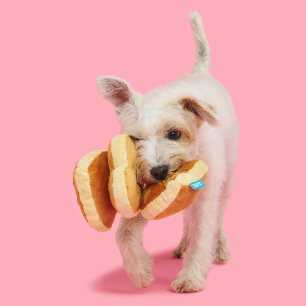 BARK Puppy Love Pancakes Dog Toy, Orange with Brown - Barkfest in Bed Animals & Pet Supplies > Pet Supplies > Dog Supplies > Dog Toys BARK   