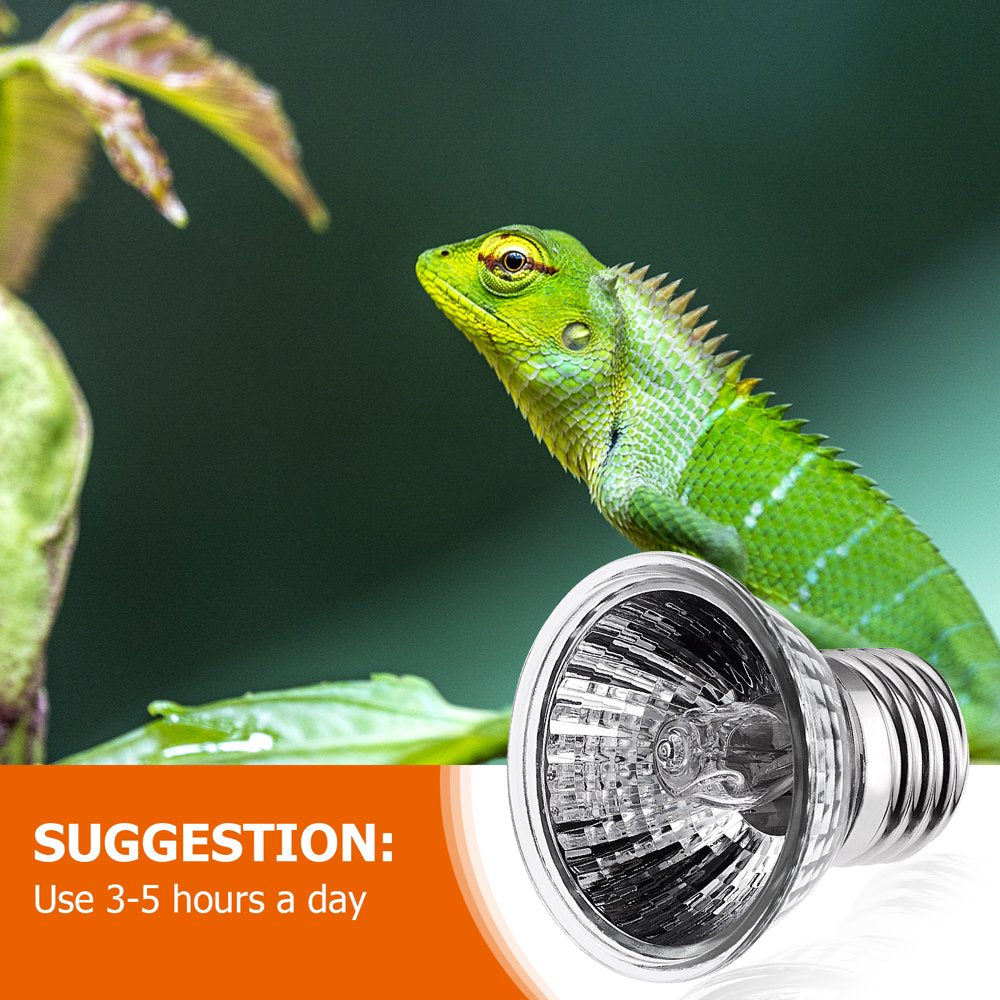 Balacoo 3Pcs 50W UVA UVB Full Spectrum Sun Lamp Sunbathe Heat Light for Lizard Reptiles Amphibians (Silver)  FRCOLOR   