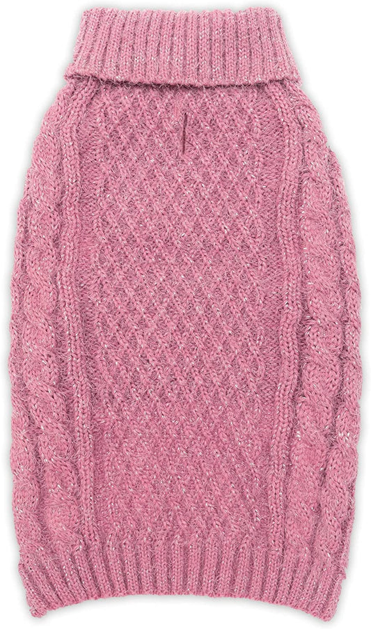 PUPTECK Dog Sweaters for Small Dogs - Turtleneck Knitted Winter Dog Clothes Soft Warm for Puppy Animals & Pet Supplies > Pet Supplies > Dog Supplies > Dog Apparel PUPTECK Pink Medium 