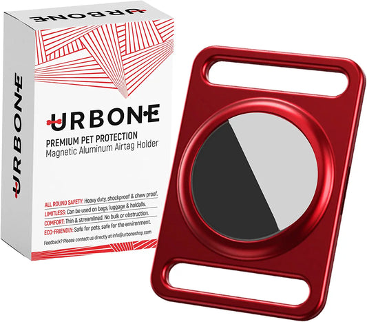 Urbone Airtag Dog Collar Holder - Strong Durable Metal Air Tag Case - Premium Protective Air Tag Loop for Pets - Airtag Case for Dog Collar Leash Electronics > GPS Accessories > GPS Cases Urbone Red  