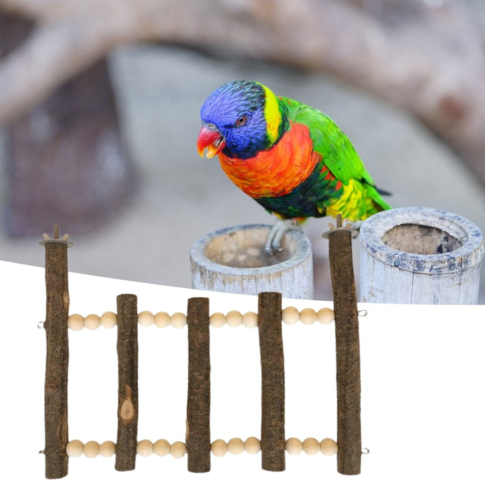 Mightlink Bird Stand Bite Resistant Easy to Disassemble Various Angle Installation Natural Materials Climb and Play Perched Portable Pet Bird Parrot Wooden Ladder for Indoor Animals & Pet Supplies > Pet Supplies > Bird Supplies > Bird Ladders & Perches Mightlink   