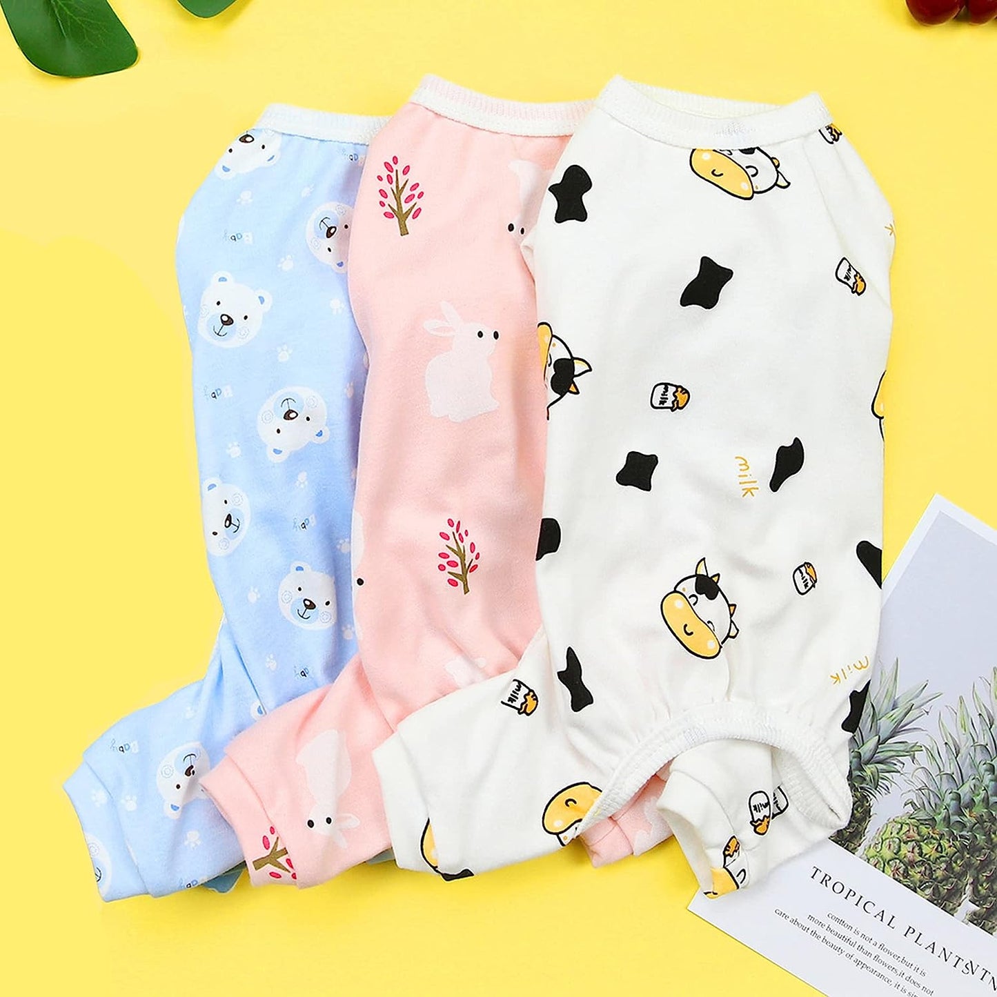 2 Pieces Dog Pajamas Cute Funny Printed for Cotton Puppy Clothes Holiday Festival Party Dogs Costumes Doggie Shirts Cat Outfits Dog Sweatshirt for Small Dogs Cats Boy Girl Clothes Animals & Pet Supplies > Pet Supplies > Dog Supplies > Dog Apparel LifeWheel   