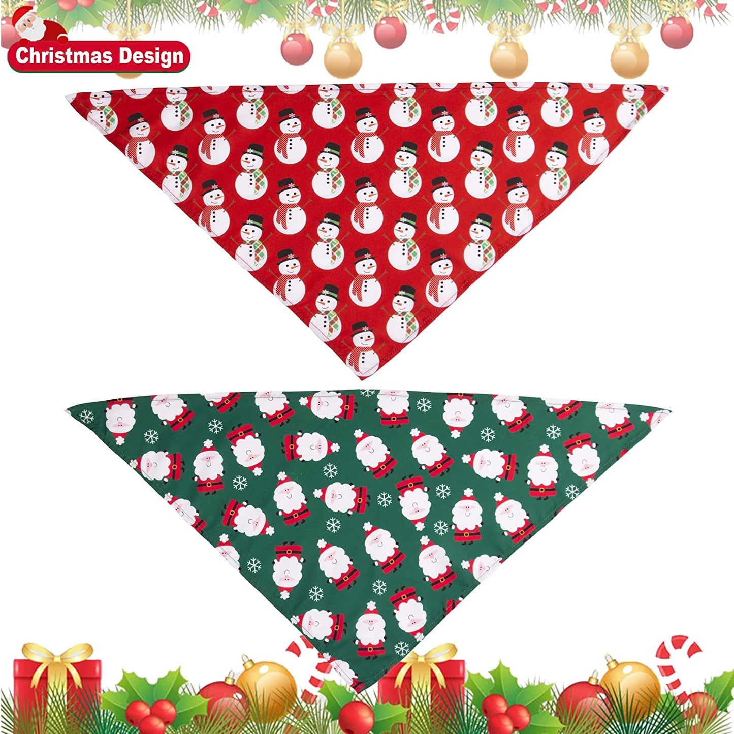 ADOGGYGO 4 Pack Dog Bandana Christmas Dog Scarf Bibs Kerchief Set Dog Christmas Costume Xmas Holiday Bandanas for Small Medium Large Dogs Cats Pets Animals & Pet Supplies > Pet Supplies > Dog Supplies > Dog Apparel ADOGGYGO   