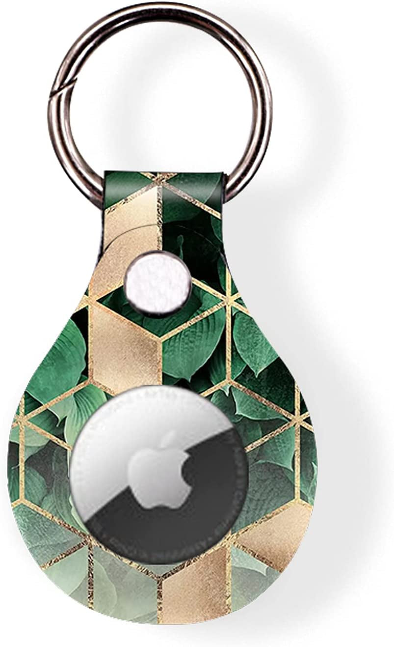 Coki Anti-Scratch Lightweight Protective Case for Apple Airtag 2021, Marble Portable Cover with Accessory for Airtags Keychain, Soft Flexible Pets Anti-Lost Tag Holder (1Pcs, Marble Gold Green) Electronics > GPS Accessories > GPS Cases CoKi Case   