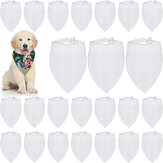 24 Pieces Sublimation Blank Dog Bandanas Solid White DIY Pet Bandanas Triangle Scarf Polyester Pet Heat Transfer Triangle Bibs Kerchief Accessories for Dogs Puppy Cats Animals & Pet Supplies > Pet Supplies > Dog Supplies > Dog Apparel Weewooday   