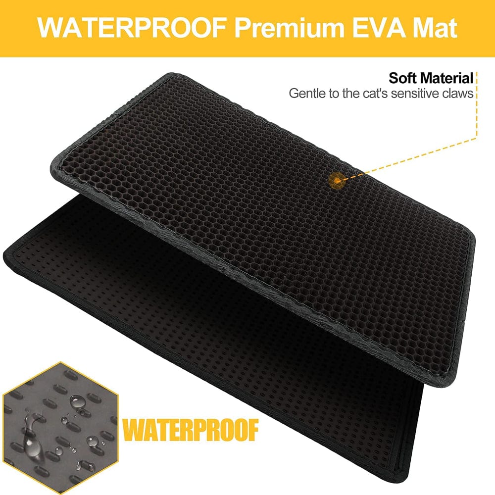 24"X18" Double Layer Waterproof Pet Feeding Pads, Cat Litter Mat Litter Trapping Mat, Double Layer Design Waterproof Urine Proof Trapper Mat for Litter Boxes Animals & Pet Supplies > Pet Supplies > Cat Supplies > Cat Litter Box Mats Stoneway   