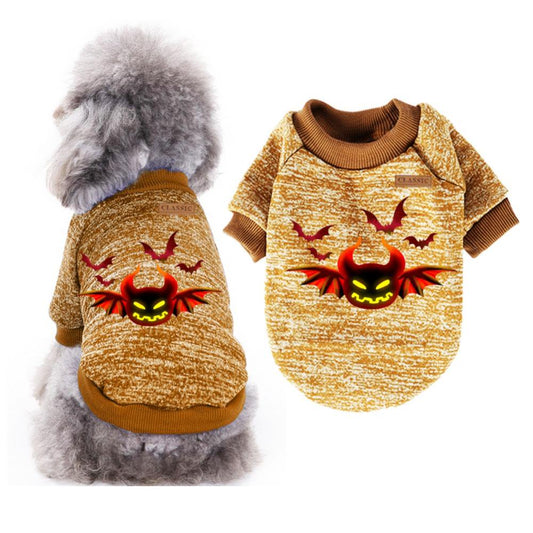 Halloween Dog Shirts Printed Puppy Outfits Pet Costume Cute Dog Clothing for Small Dogs and Cats Halloween Cosplay Pet Apparel Animals & Pet Supplies > Pet Supplies > Cat Supplies > Cat Apparel Popvcly M Khaki 