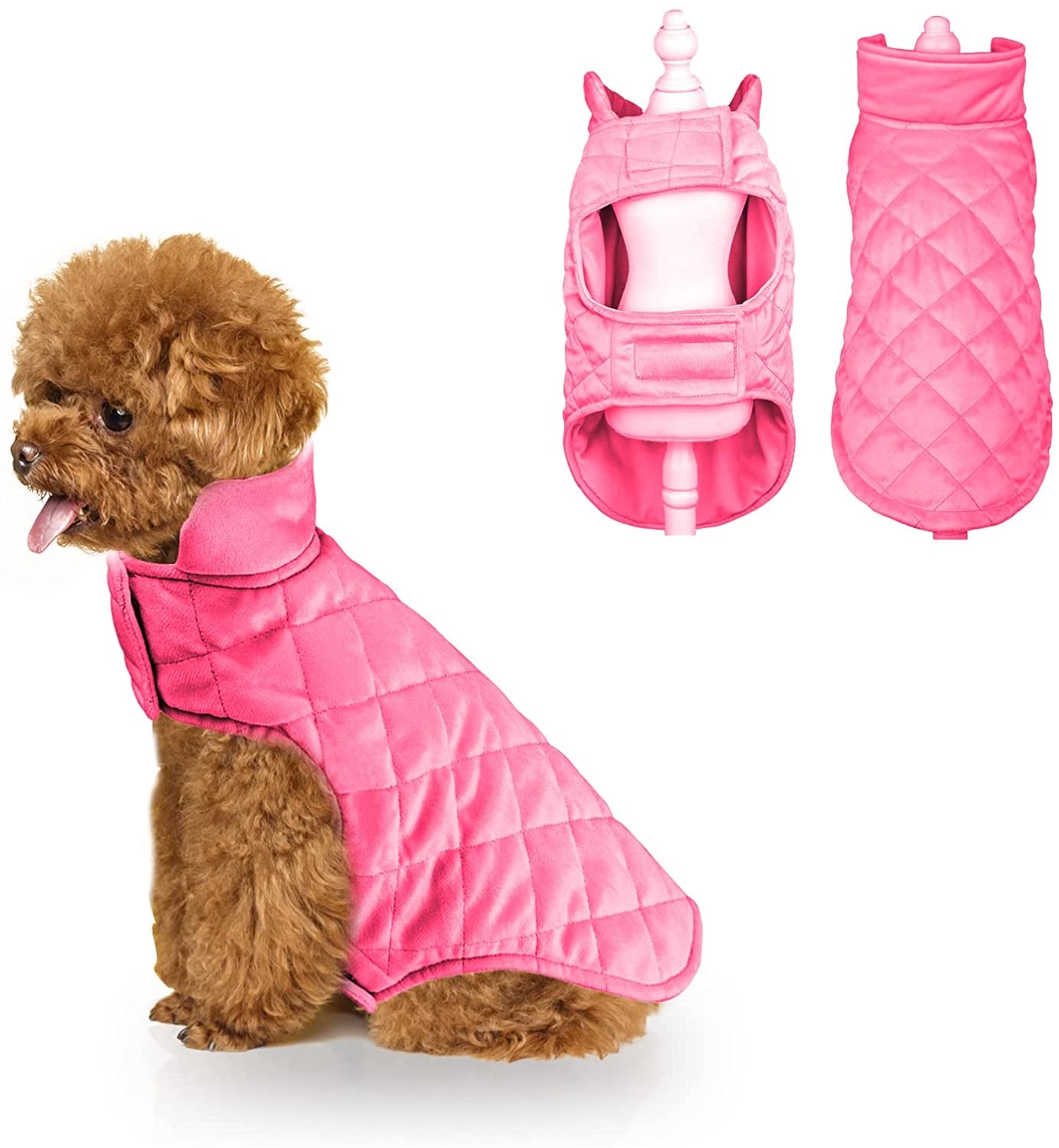 Cnarery Dog Fleece Vest, Puppy Dog Turtleneck Winter Sweaters Coat Dog Clothes Pet Dog Cold Weather Coats Snow Jacket Vest for Small Medium Dogs(Fuchsia) Animals & Pet Supplies > Pet Supplies > Dog Supplies > Dog Apparel Cnarery Fuchsia 2XL(Chest:23.7-25.6" Neck:16.5-18.2") 