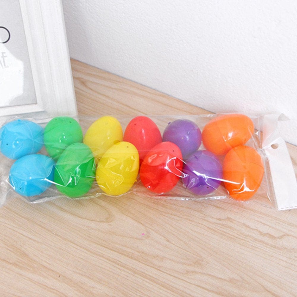 240PCS Easter Eggs Plastic Fake Eggshell DIY Simulation Party Decoration Toys Children Gift