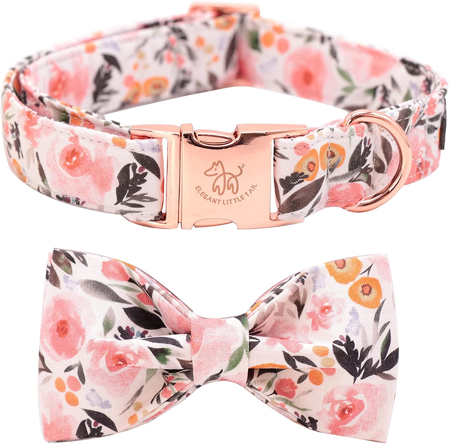 Elegant Little Tail Sunflower Print Dog Collar, Girl Dog Collar with Bow Adjustable Soft Bow Tie Dog Collars for Medium Dogs Animals & Pet Supplies > Pet Supplies > Dog Supplies > Dog Apparel Elegant little tail A: Pink Floral X-Small (Pack of 1) 