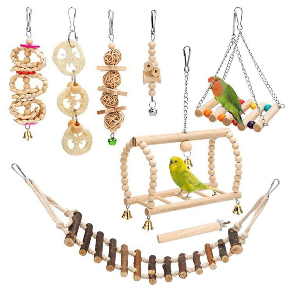 Garhelper Bird Cage Accessories Bell Chewing Toy Pet for Small Parakeets Cockatiels Conures Finches Budgie Macaws Birdcage Stands Animals & Pet Supplies > Pet Supplies > Bird Supplies > Bird Cage Accessories Garhelper   