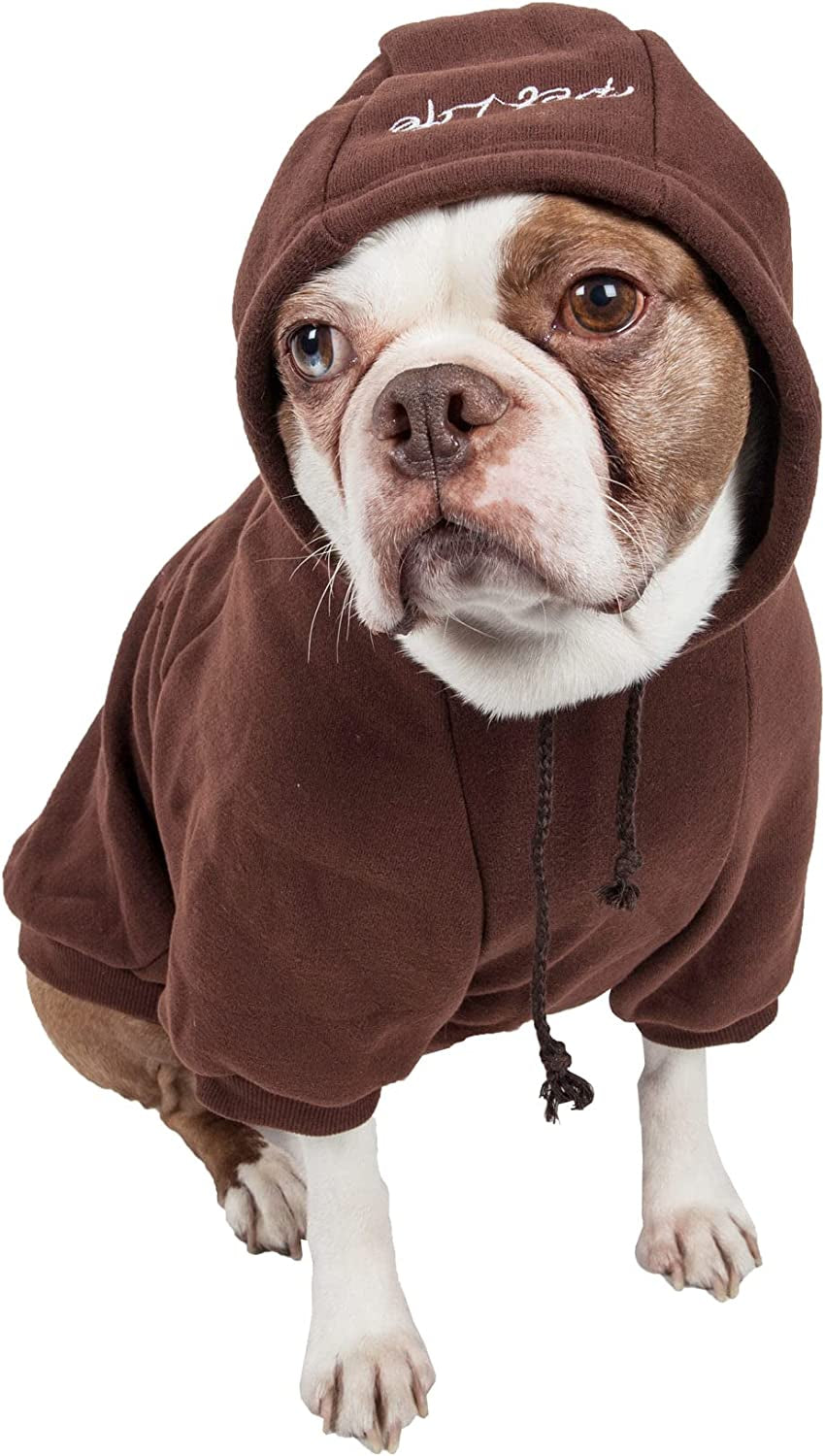 Pet Life ® Hooded Dog Sweater Made with Soft and Premium Plush Cotton - Dog Hoodie Pet Sweater Features Hook-And-Loop Closures for Easy Access and Machine Washable Animals & Pet Supplies > Pet Supplies > Dog Supplies > Dog Apparel Pet Life Brown Small 