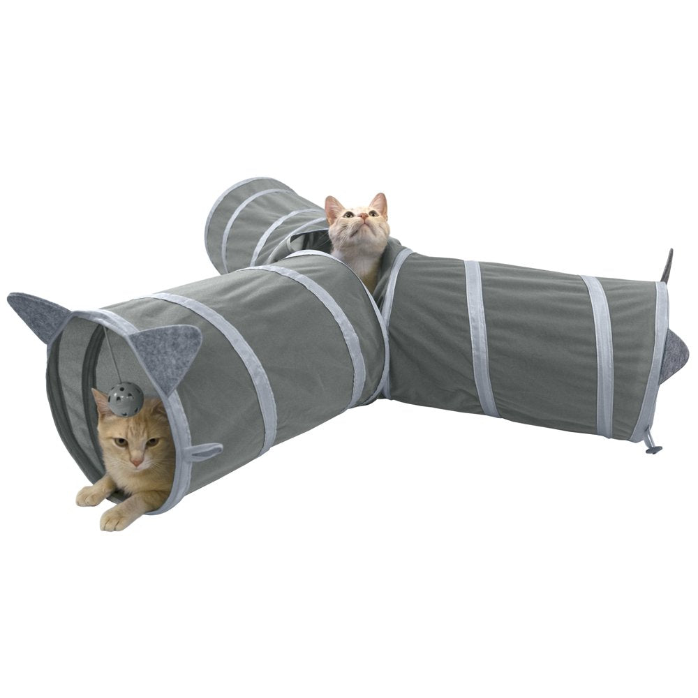 Kitty City Gray Pop-Up 3-Way Cat Tunnel, Cat Bed, Cat Toy for Cats and Kittens Animals & Pet Supplies > Pet Supplies > Cat Supplies > Cat Toys Sport Pet   