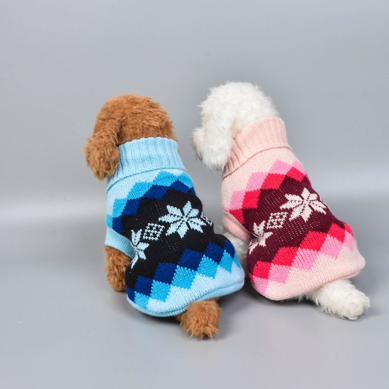 Dog Woolen Christmas Sweater Winter Warm Small Pet Apparel Mini Putty Cute Printed High Collar Shirt Soft Jacket Knitted Crochet Wool Elastic Coat Sweatshirt Xmas Doggy Animals & Pet Supplies > Pet Supplies > Dog Supplies > Dog Apparel OCHINE   