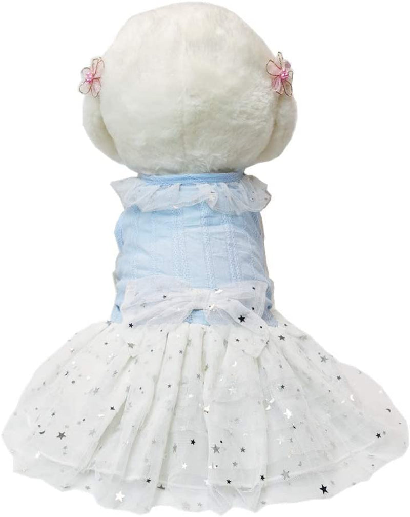 Wolyepor Puppy Cotton Dog Princess Dress Doggy Costume Tutu Apparel Dog Skirt (Small, Pink) Animals & Pet Supplies > Pet Supplies > Dog Supplies > Dog Apparel Wolyepor Blue Medium 