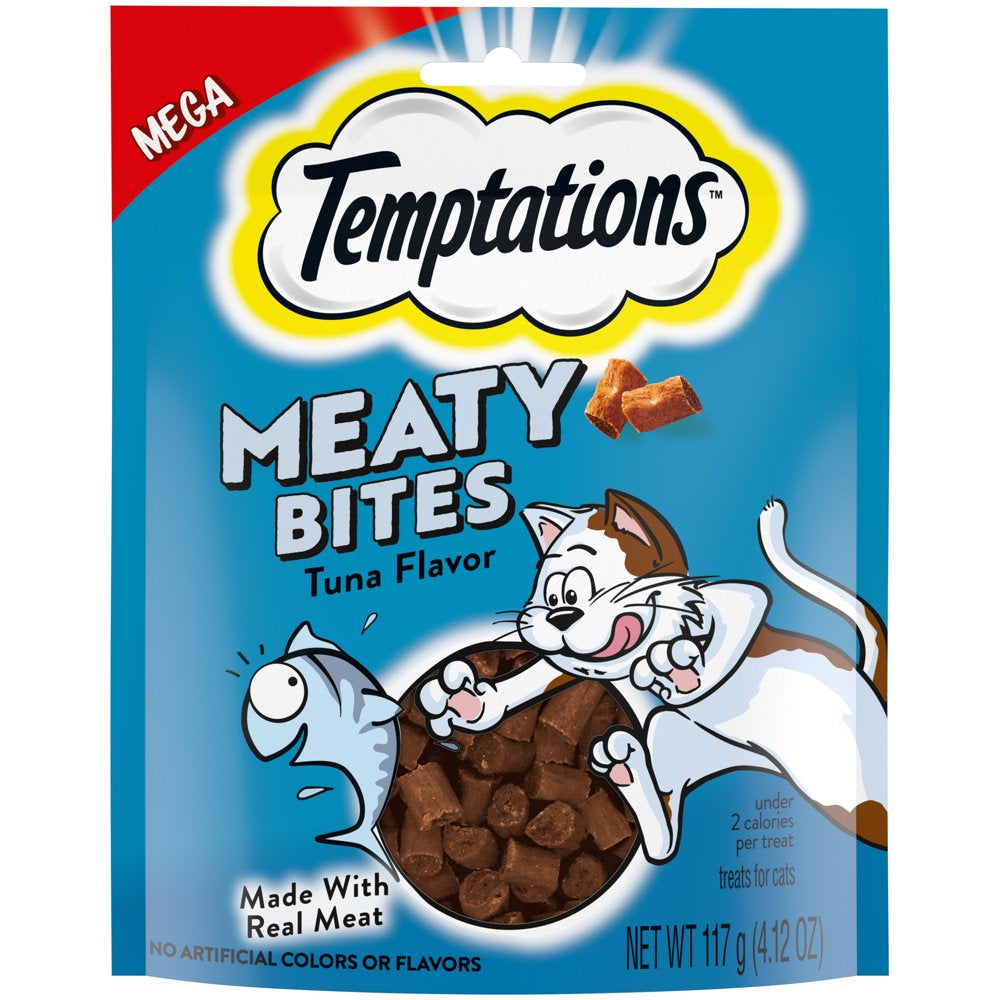 TEMPTATIONS Meaty Bites, Soft and Savory Cat Treats, Tuna Flavor, 4.12 Oz. Pouch Animals & Pet Supplies > Pet Supplies > Cat Supplies > Cat Treats Mars Petcare   