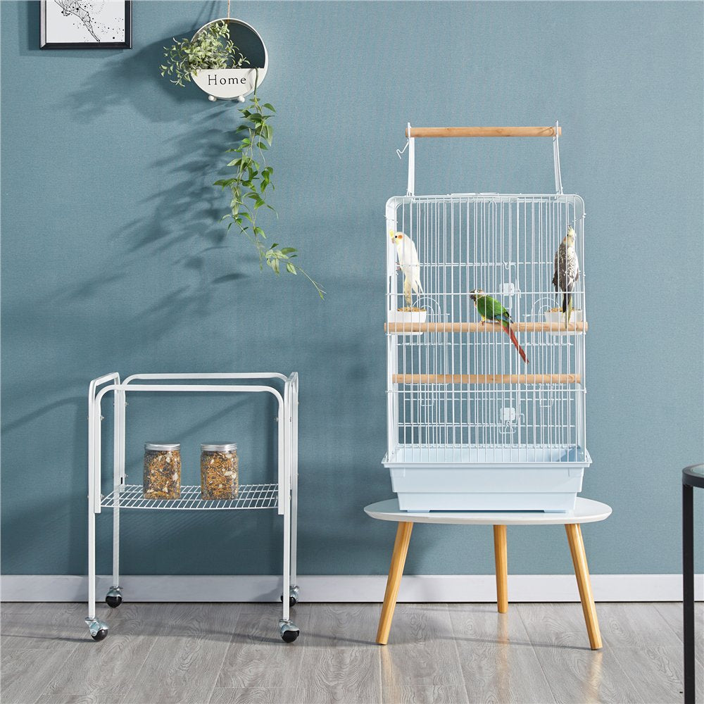 Topeakmart 53.5-Inch Open Top Metal Bird Cage with Detachable Rolling Stand, White Animals & Pet Supplies > Pet Supplies > Bird Supplies > Bird Cages & Stands Topeakmart   