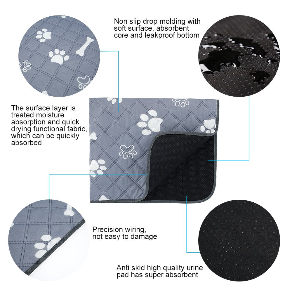 ODOMY Reusable Pee Pads,Puppy Training Pad,Washable Dog Pee Pad Reusable Absorbency Quick-Dry Dog Training Pads anti Leak Slip Deodorizing Pet Incontinence Pads Animals & Pet Supplies > Pet Supplies > Dog Supplies > Dog Diaper Pads & Liners ODOMY   