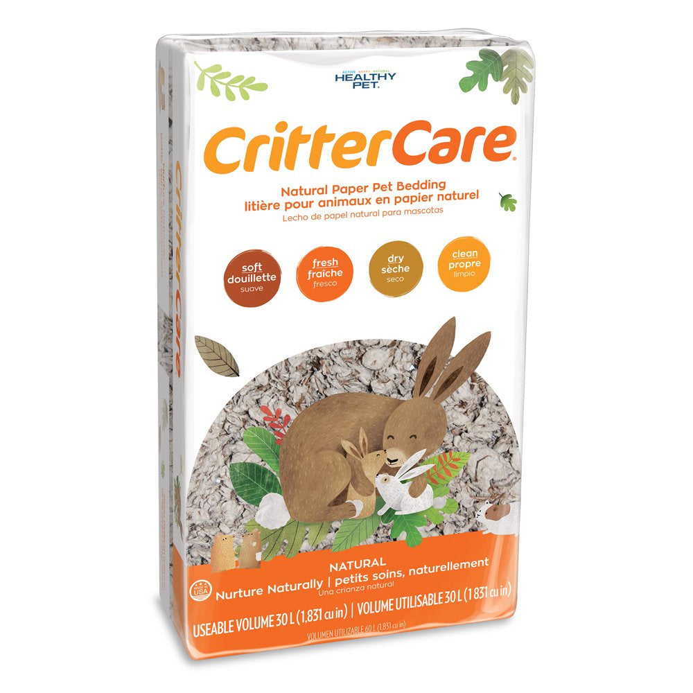 Crittercare Natural Paper Small Pet Bedding, Brown, 30L Animals & Pet Supplies > Pet Supplies > Small Animal Supplies > Small Animal Bedding Healthy Pet   