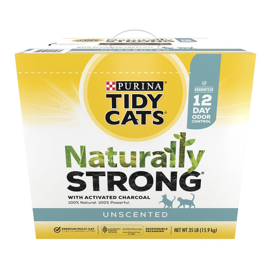 Purina Tidy Cats Unscented, Clumping, Natural Cat Litter, Naturally Strong Clay Multi Cat Litter, 35 Lb. Box Animals & Pet Supplies > Pet Supplies > Cat Supplies > Cat Litter Nestlé Purina PetCare Company 35 lbs  