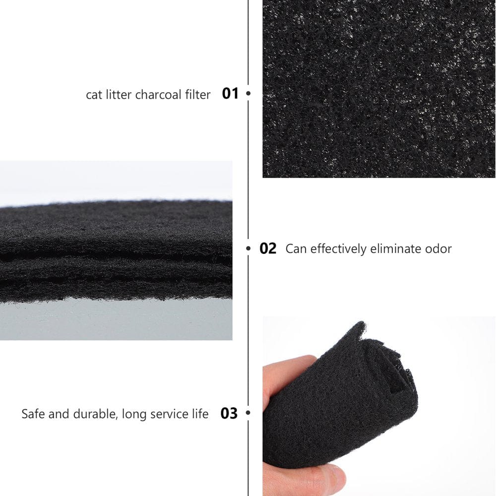 24Pcs Activated Carbon Deodorizing Filter Pad Cat Litter Box Filter Mat